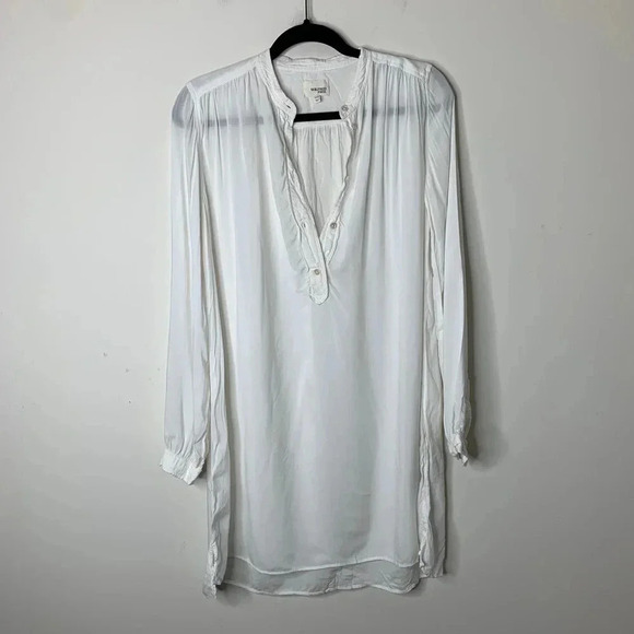 Aritzia Wilfred Free Button Shirt Dress Tunic Blouse Off White lightweight XXS - Picture 3 of 16
